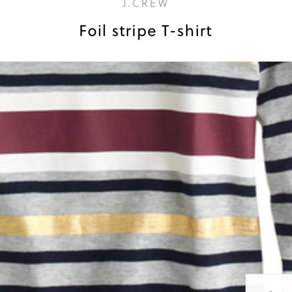 J. crew foil strip tee small